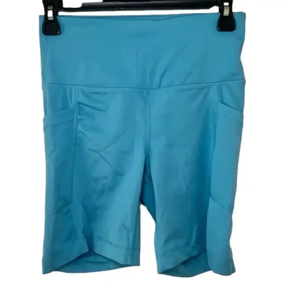 Yogalicious Lux Womens High Rise Spandex Biker Shorts Blue Small - Picture 1 of 3